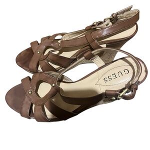 Guess Tan Women's Wedge Sandals